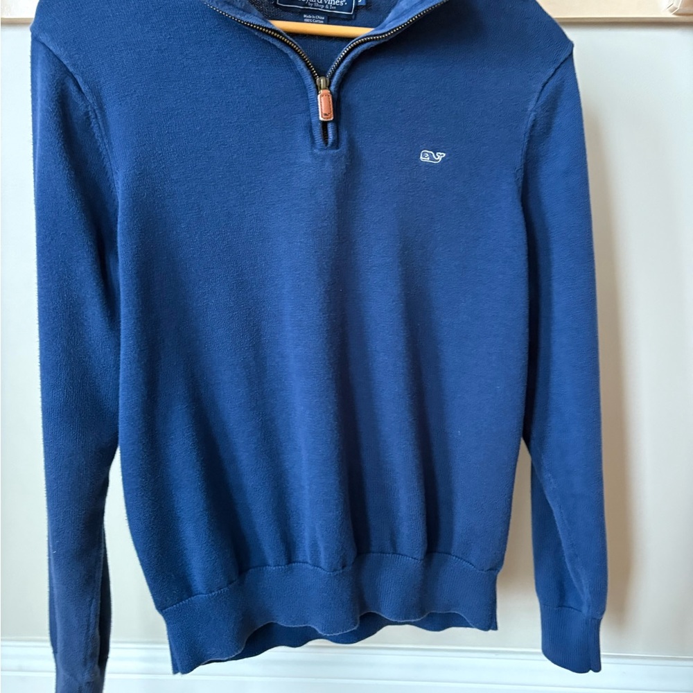 Vineyard Vines Navy Zip-Up Sweater